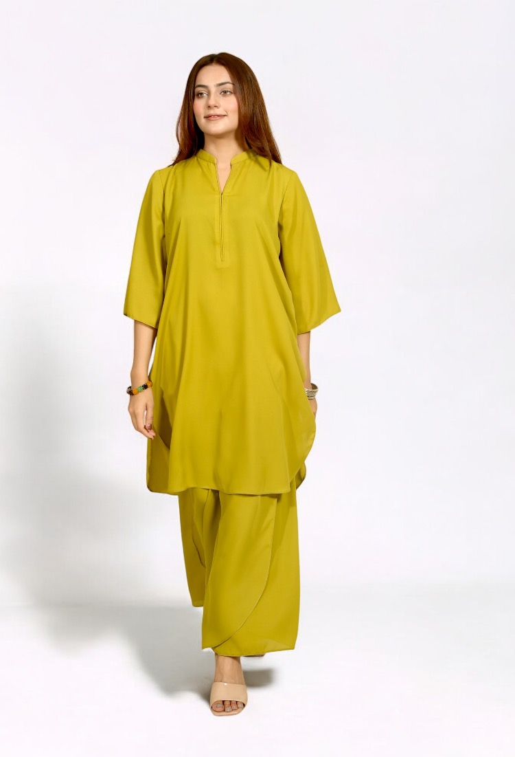 Parrot green with tulip pants